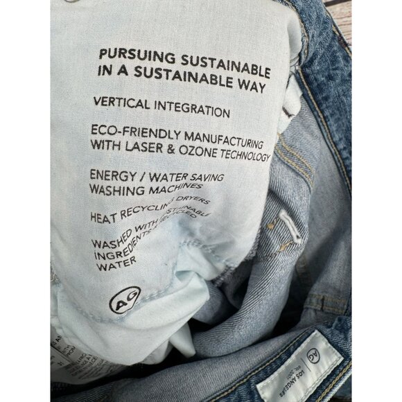 AG Adriano Goldschmied Saige High Rise Straight Jeans Womens 31 Blue Medium Wash - Picture 10 of 12